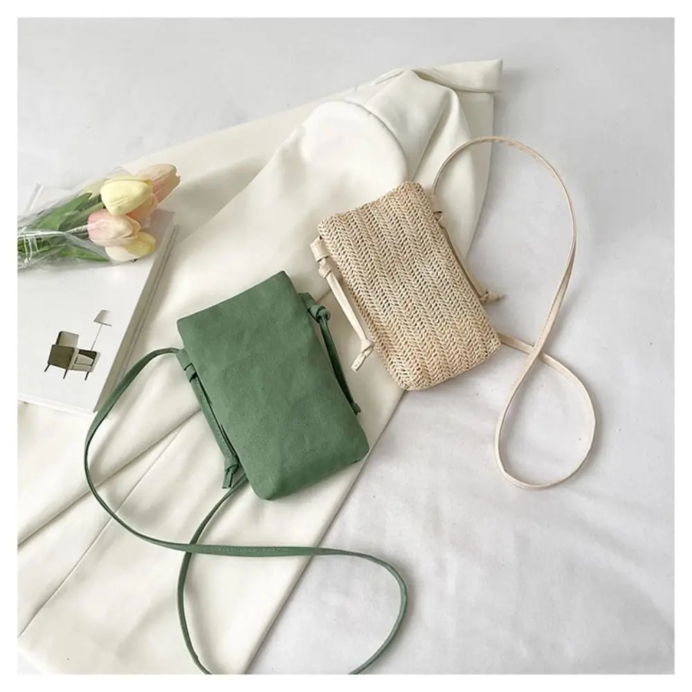 Multifunctional Canvas Mobile Phone Bag Hanging Neck Light Weight Messenger Fashion Allmatch Small Crossbody Coin Purse 260311