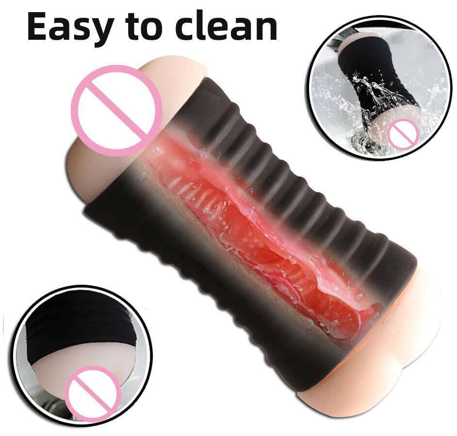 New Double Head Oral Pussy Vagina Adult toys Glans Training Male Masturbation Cup For Man Sex Toys Z260312