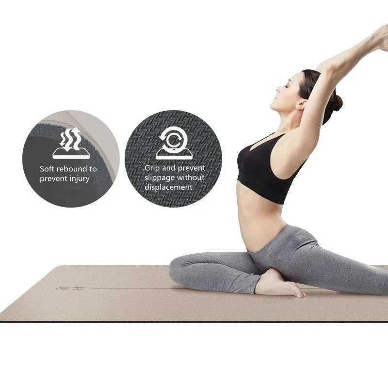 Lezyan Natural Rubber Pu Yoga Mat Breathable Wear-resistant Non-slip Sweat-absorbent Fitness Gym Workout Exercise Gymnastics M260312