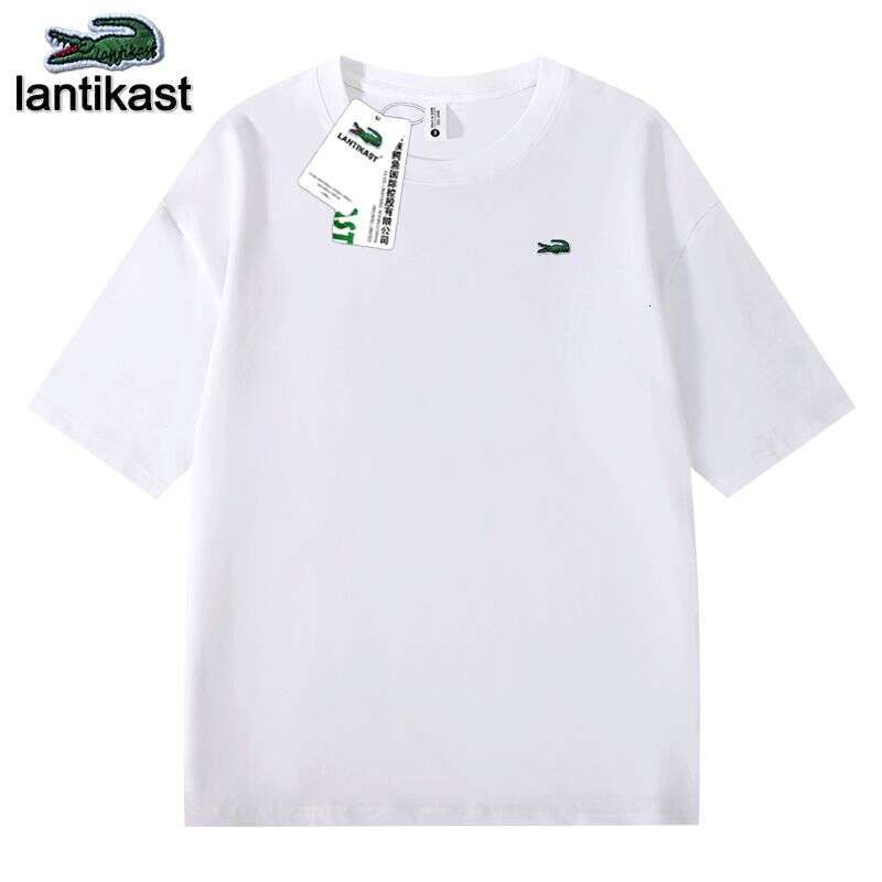 Noble Crocodile Official designer polo Flagship Store Genuine 300G Heavy Cotton T-Shirt Trendy Round Neck Short Sleeve Versatile Top Casual