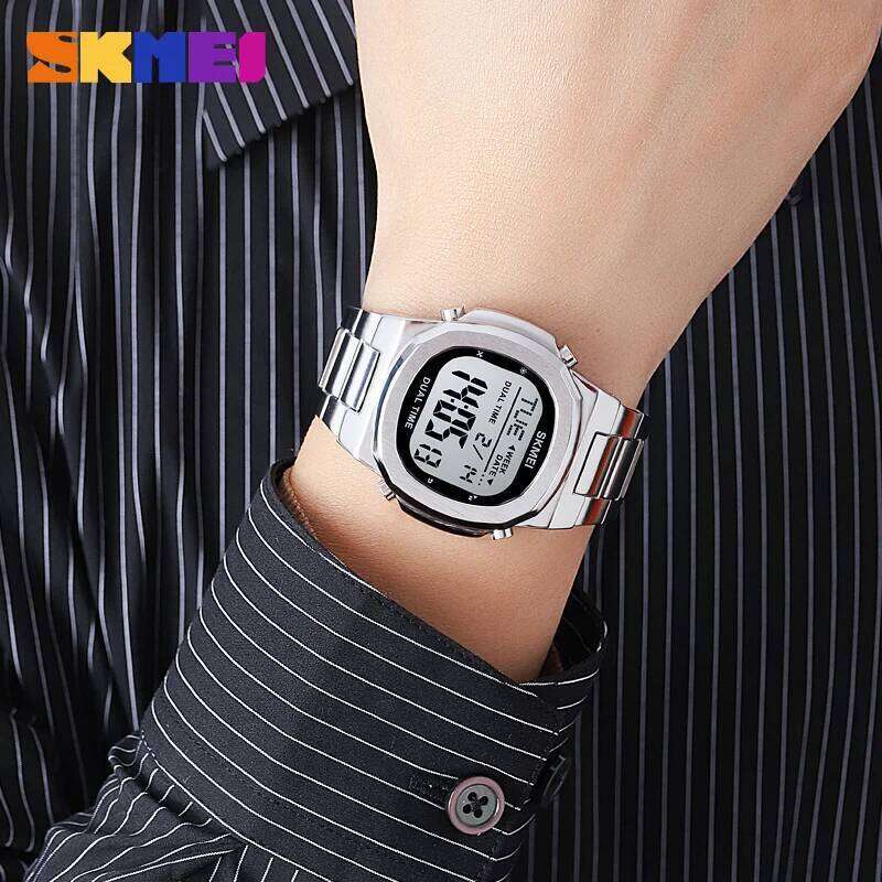 SKMEI 2004 Luxury Digital Watch for Sport Calendar Steel Waterproof Electronic Men Wristwatches Led Alarm Clock Reloj Hombre