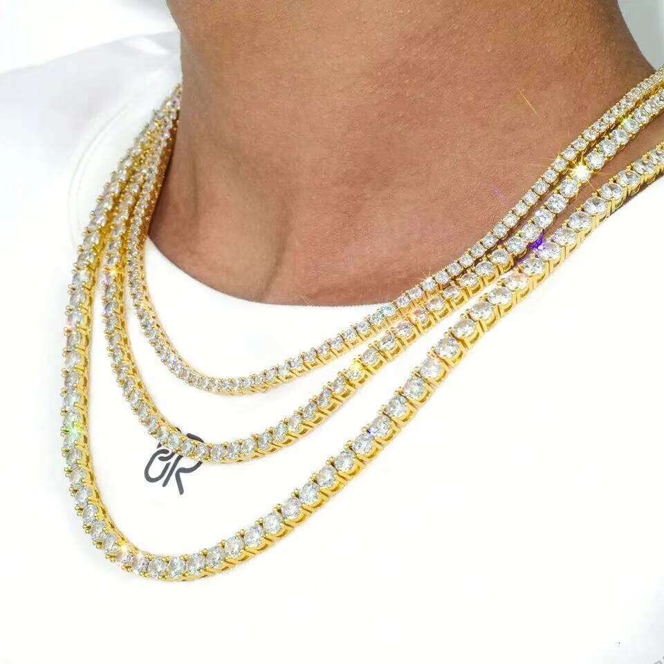Men's Necklace 10k Silicon Stone Tennis Chain