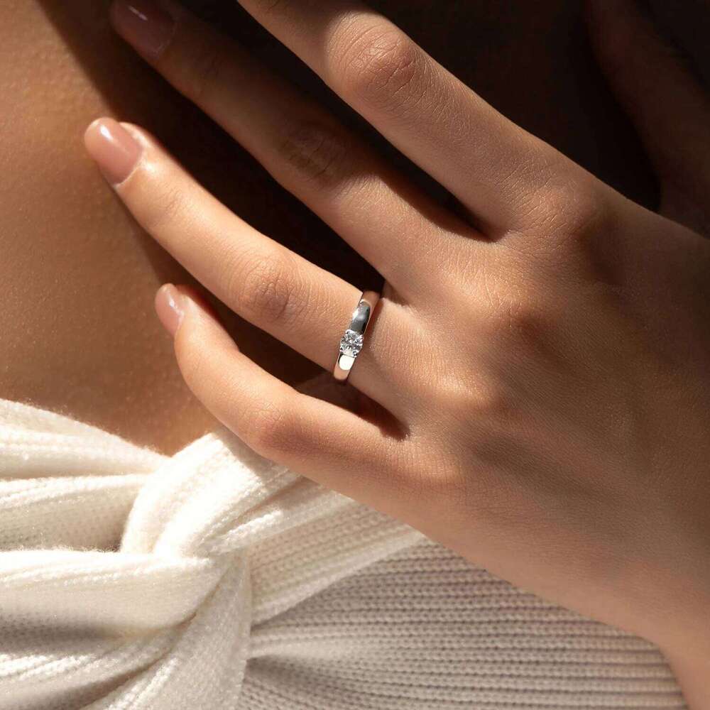 MODIAN D Color Round Moissanite Rings 925 Sterling Silver Fashion Simple Ring For Women Wedding Statement Jewelry Gifts H260312