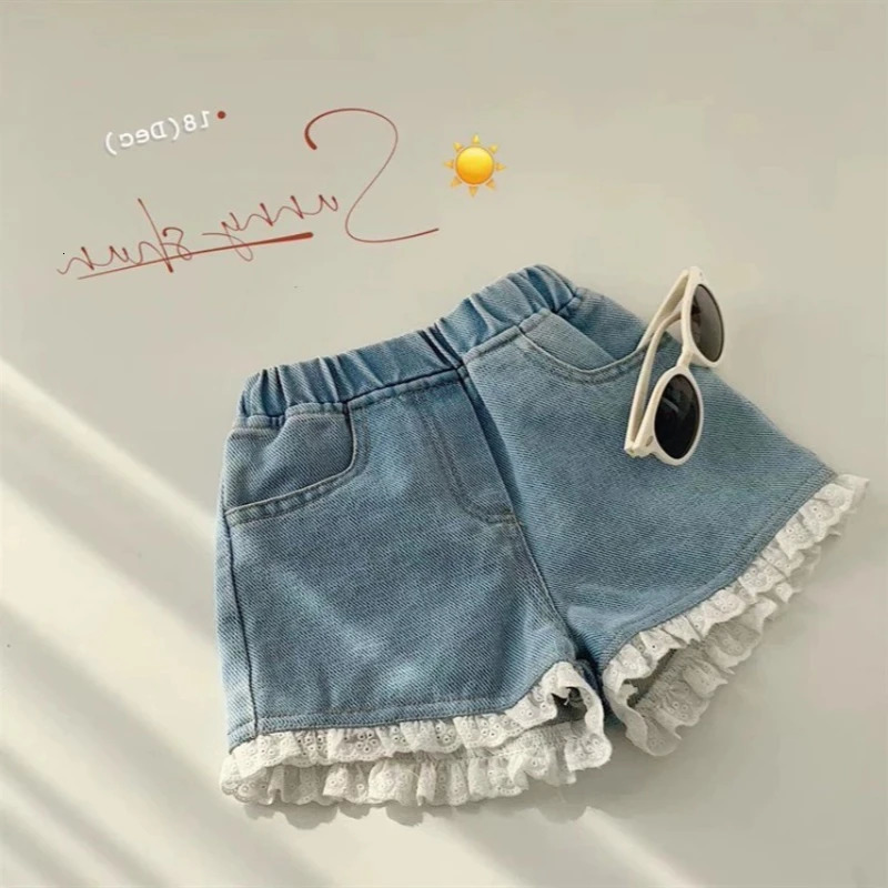 Girls Denim Shorts Korean Lightweight Summer for Toddler Casual Versatile Childrens Clothing Outdoor Wear 260311