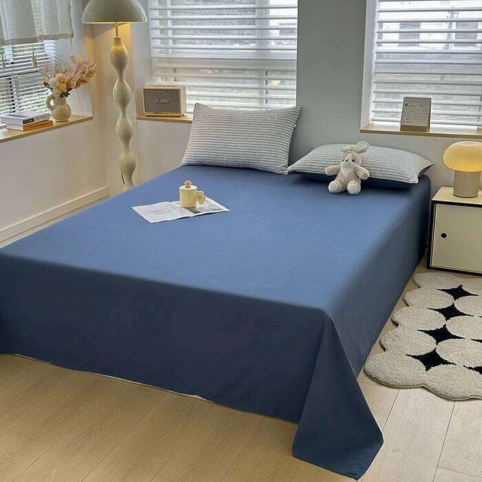 2025 New Simple Skin-friendly Four-piece Set of Bed Sheets and Duvet Covers Student Striped Checkered Quilt Cover H260312