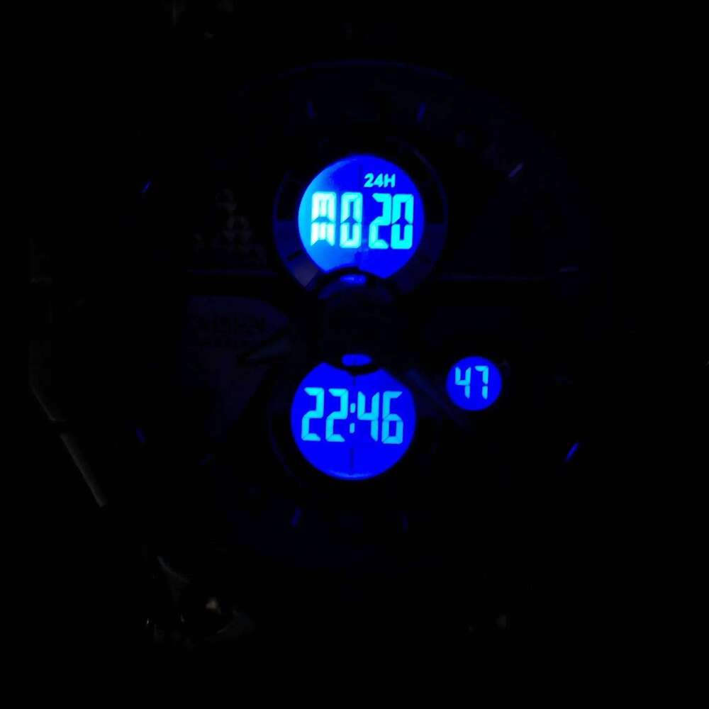 Fashion Trendy Sports Men's Electronic LED Light Analog Digital Dual Display Calendar Multifunctional Watch reloj hombre