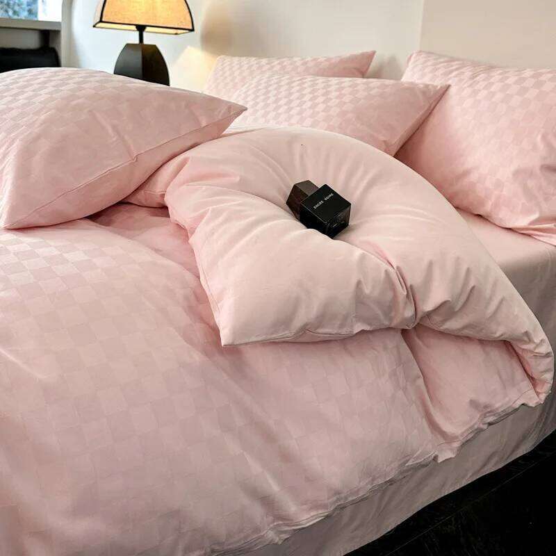 Four Piece Set of All Jacquard Light Pure Cotton Bedding Dormitory Bed Sheets Duvet Covers Hats H260312