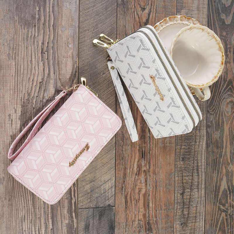 Luxury fashion wallet New INS Style Women S Wallet With Print Double Zipper Multiple Card Slots Wrist Strap Fashionable And Innovative Long Storage Cl