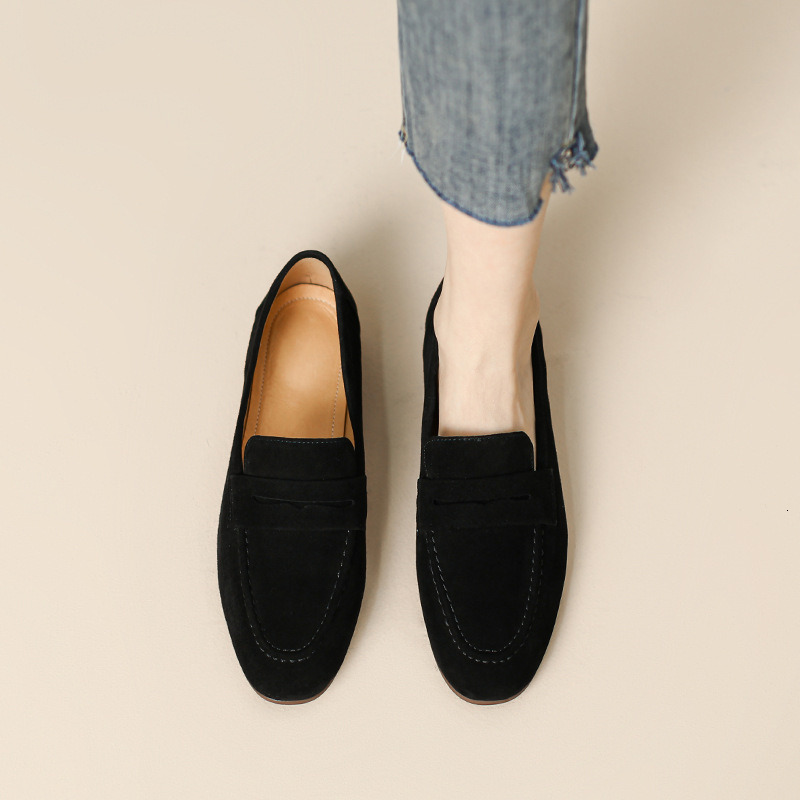 Shoes for Women 2026 Summer Brown Casual Flats Ladies Shoe Fashion Suede Loafers Soft Sole Non-Slip Feminino Zapatos Mujer ddmythur