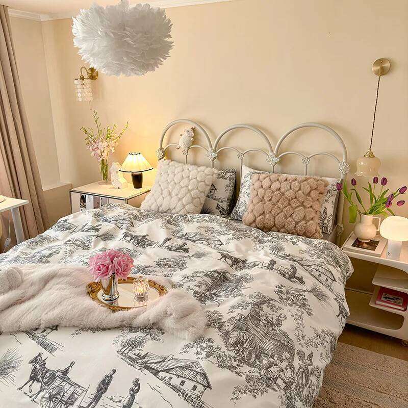 Early Spring New Products French Pastoral All-Cotton Printed Four-Piece Set H260312