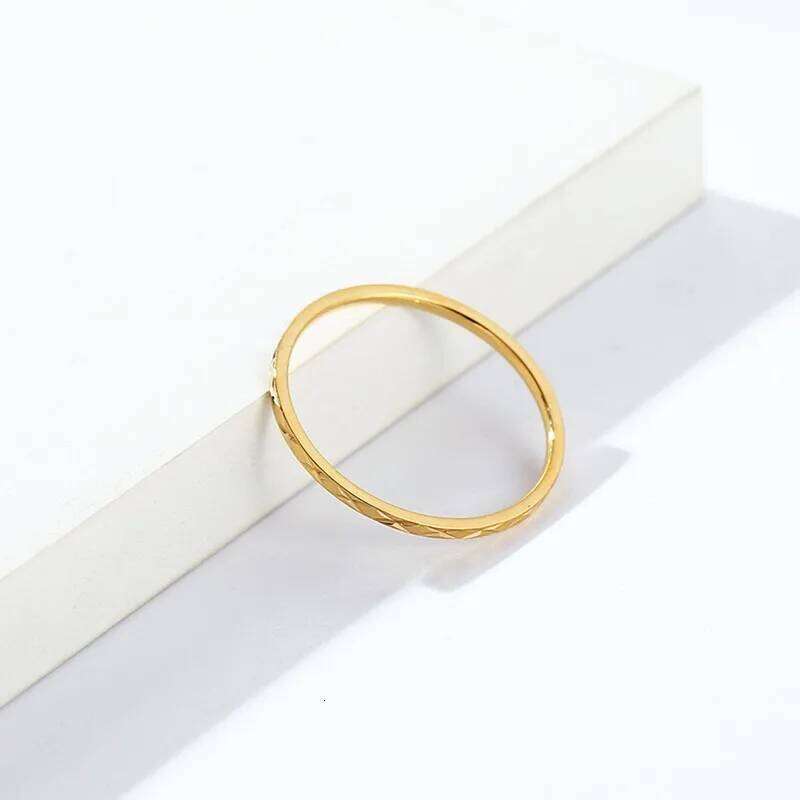 1mm Thin Stackable Stainless Steel Faceted Knuckle Midi Ring for Women Girl Size 3-10 H260312