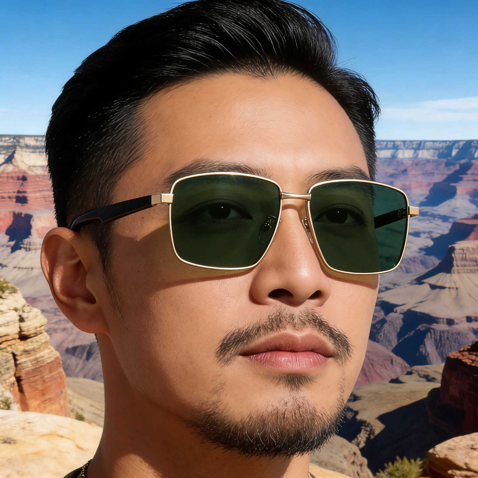 2026 New Fashion Square Frame Polarized Personalized Retro Versatile Sun Protection Sunglasses for Men,