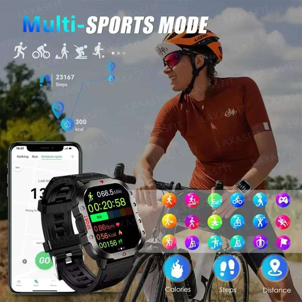 LAXASFIT 2025 New 2.01-inch HD Music Player Health Monitoring Bluetooth Calling Sports Smartwatch Holiday Gifts