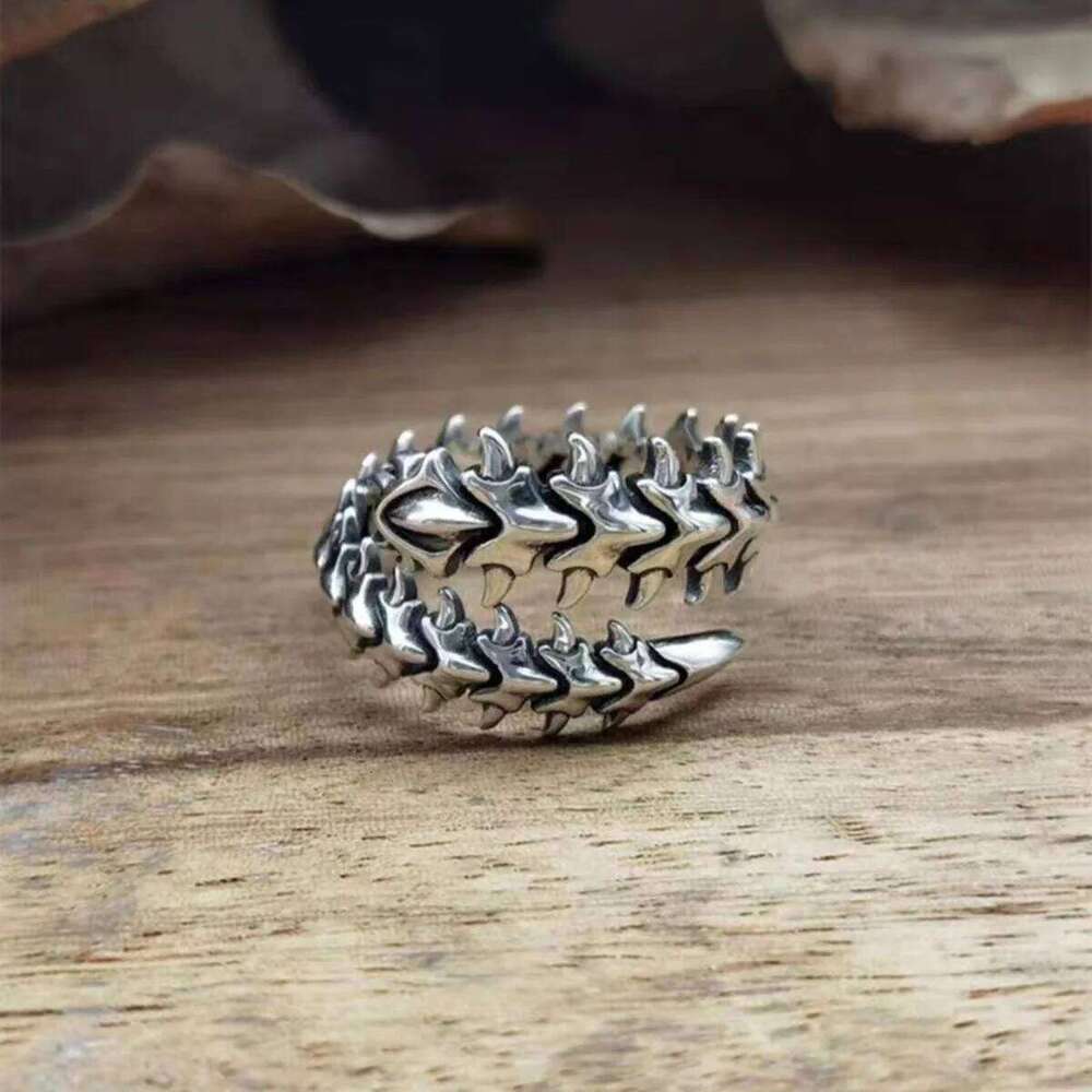 Adjustable Centipede Ring, Stainless Steel Punk Jewelry for Women Men, Comfort Fit Daily Wear Gift Idea H260312