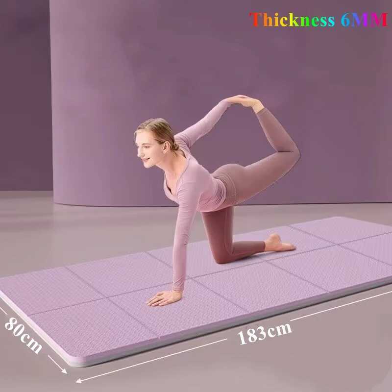 183x60x08cm Non-Slip Yoga Mat Eco Friendly FoldingFor Pilates Floor Workouts Foldable Travel Fitness Exercise Double Sided M260312