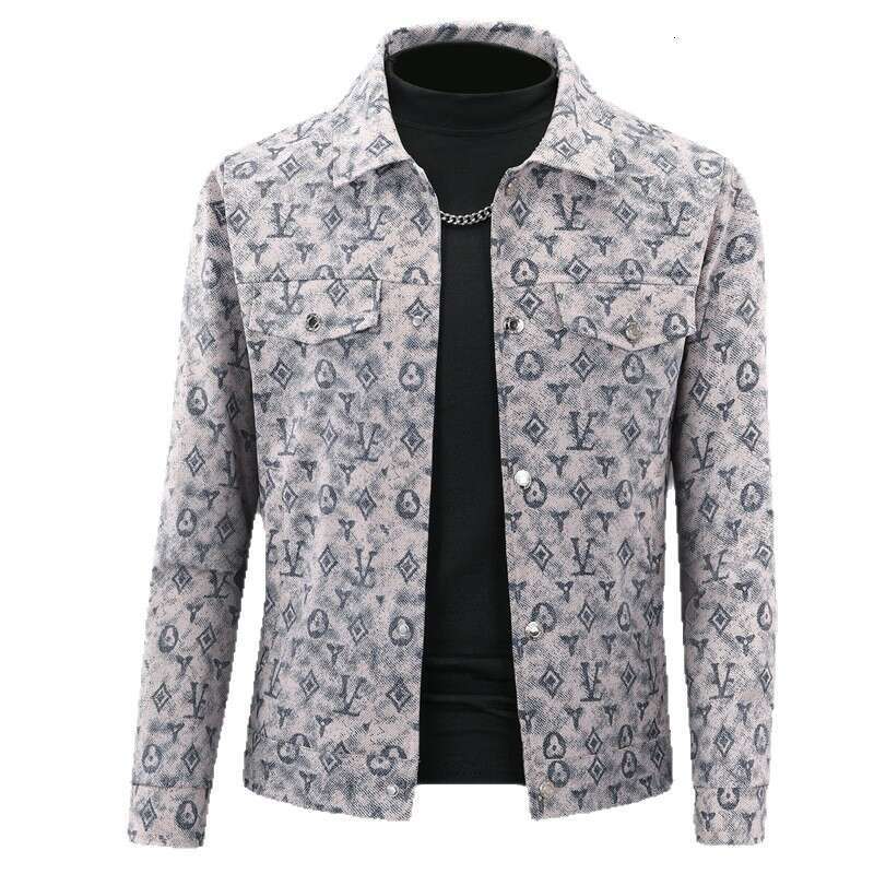European Station Trendy Brand Autumn New Turn-Down Collar Jacket Fashion Loose Light Luxury High-End Casual Versatile Coat Men