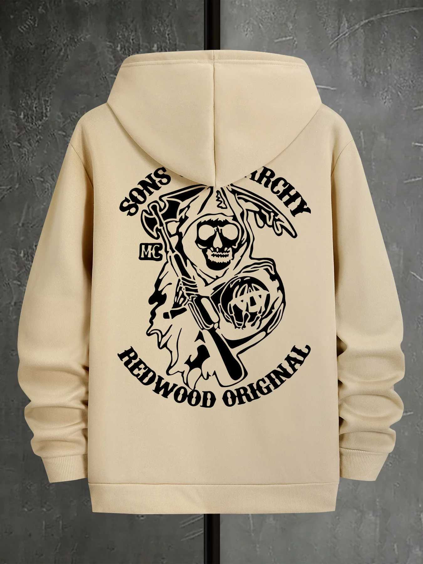 2025 Stylish Cool Skull Print Men Women Hooded Sweatshirt Autumn Winter Daily Outdoor Vacation Fitness Casual Warm Sportswear M260312