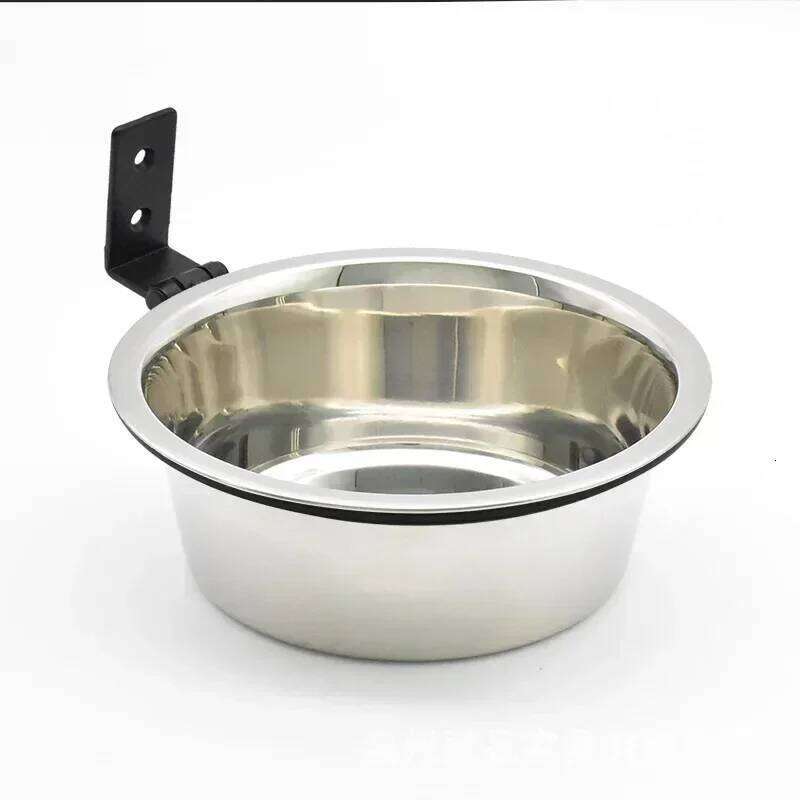 Wall Mounted Pet Stationary Cage Stainless Steel Dog Cat Hanging Bowls Durable Puppy Kitten Feeder Water Food Bowl 26Y0312