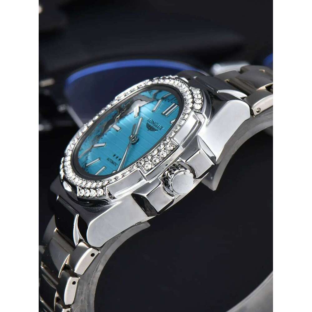 LONGLUX automatic diamond luxury stainless steel wholesale mechanical watches day date waterproof man watch