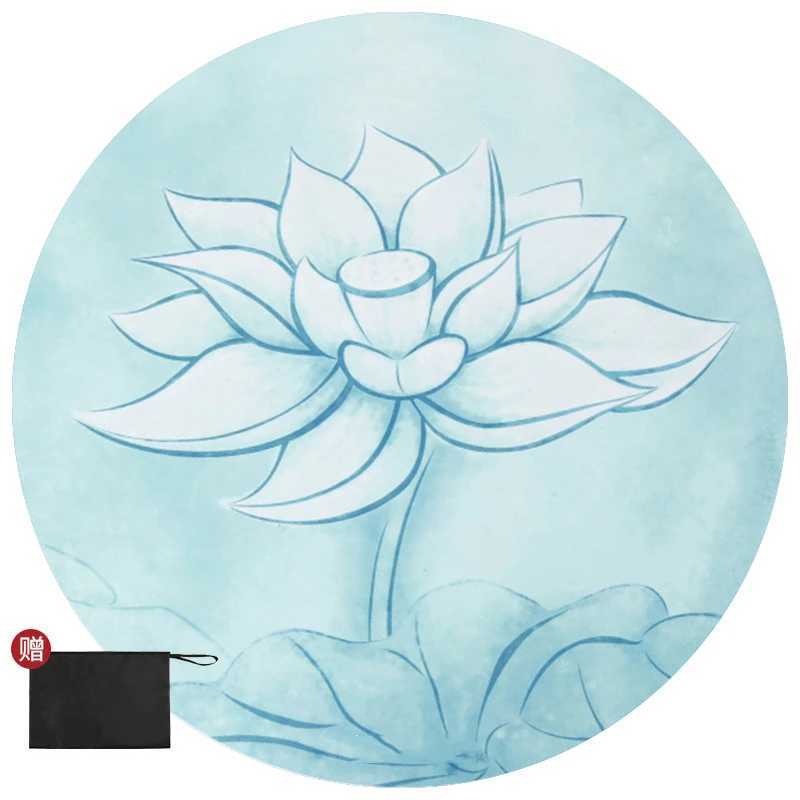 Meditation Mat Skipping Rope Yoga Mat Fitness Cushion Rubber Anti Slip Silent Thickened Widened Circular Mat Fitness Equipment M260312