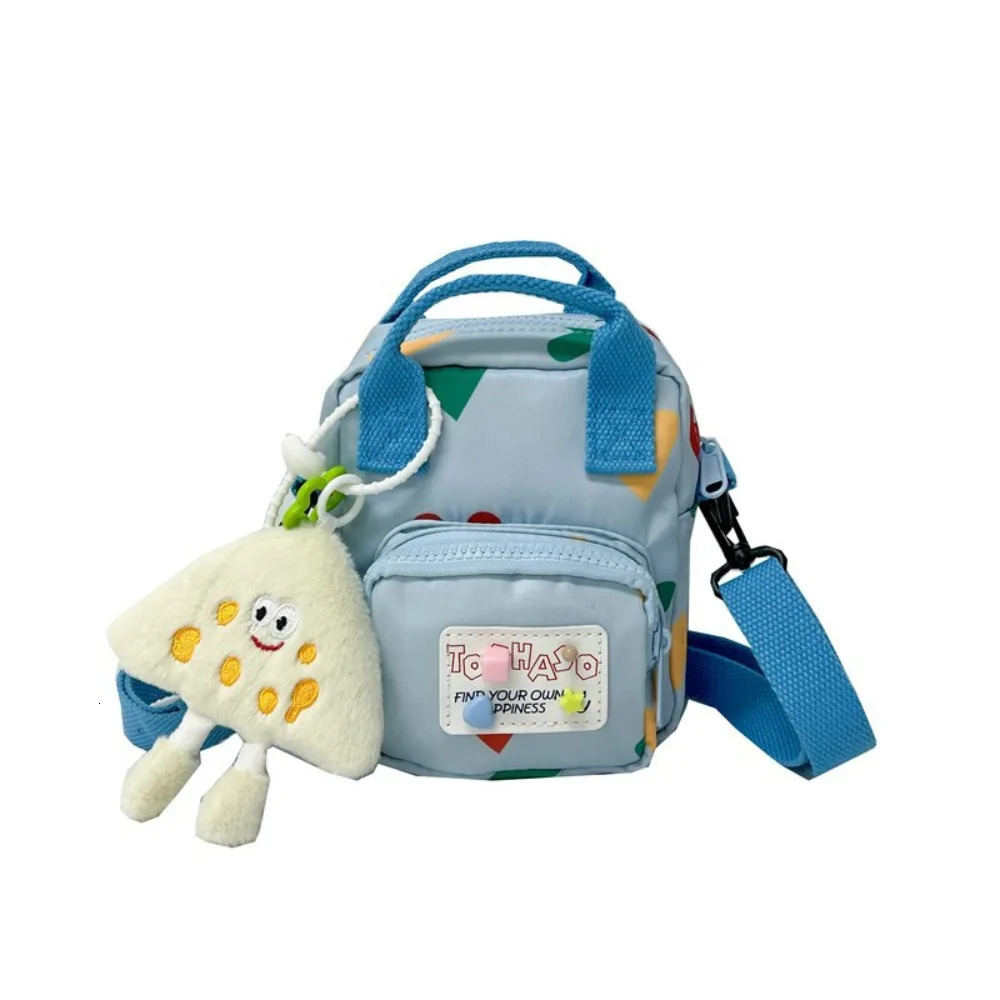 Korean Style Crossbody Shoulder Bag Love Heart Printed with Pendant Mini Dopamine Handbag Cartoon Color Contrast 260311