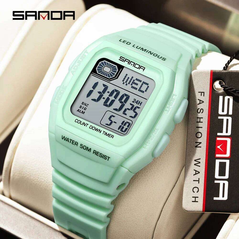 2026 SANDA New 2208 Fashion Men's Electronic Outdoor Sports Waterproof Timing LED Women's Watch