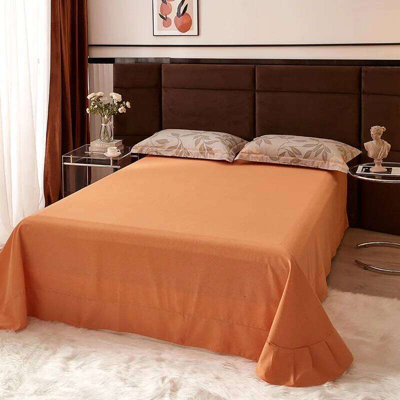 Autumn and winter polished bedding four-piece set of pure printed sheets quilt cover combed cotton thickened H260312