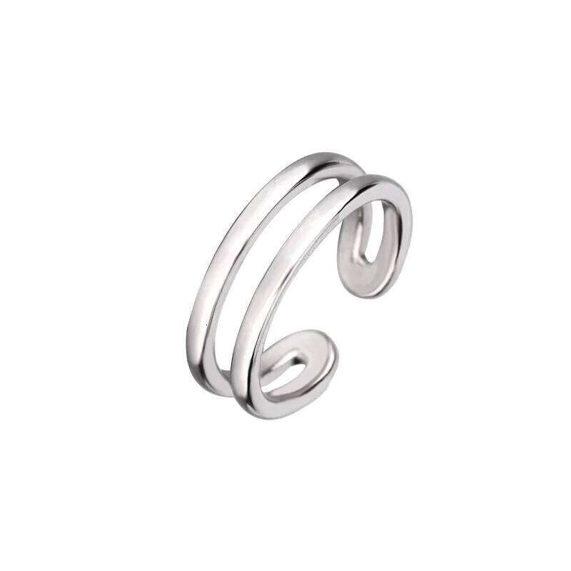 925 Silver Geometry Double-Layer Adjustable Vintage Women's Rings Beautiful High Quality Jewelry Accessories H260312