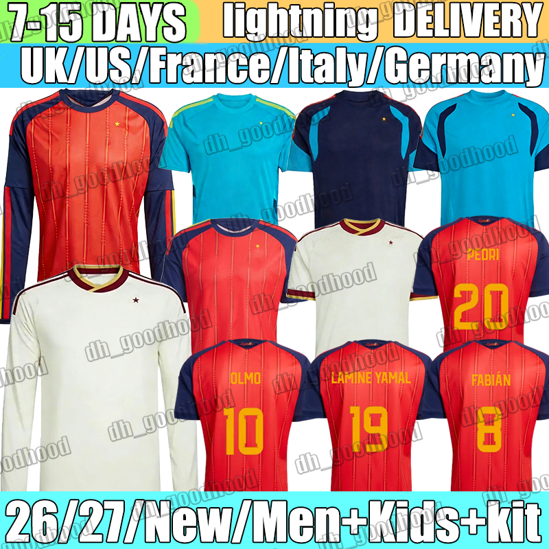 Espana Jersey LAMINE YAMAL ALEX B. PEDRI FERRAN Soccer Jerseys OLMO FABIAN ZUBIMENDI WILLIAMS JR FERMIN ALEXIA Spain Jersey 26 27 Football Shirt Men Kids Kit