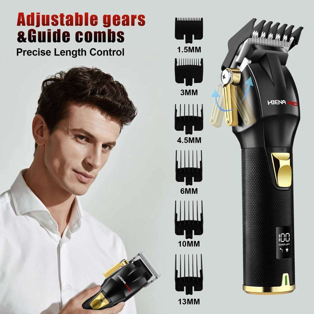 professional high-end men's electric with color metal body new hair clipper LED digital display C260312