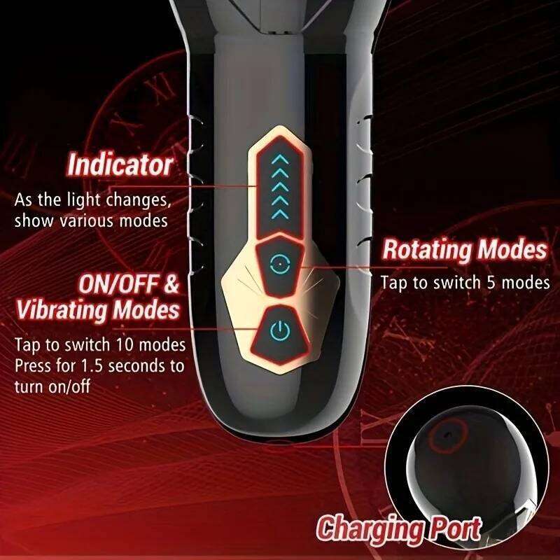 Tornado Masturbator 10 Vibration 5 Rotation Transparant Sleeve Oral Delay Endurance Masturbation Cup Sex Toys 18 Z260312