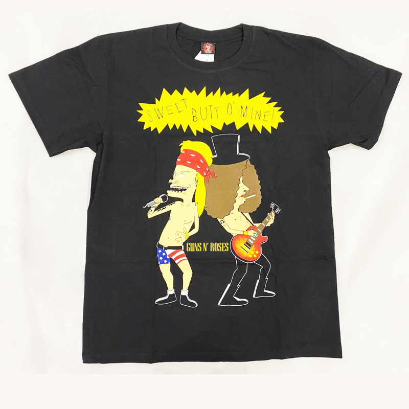 Vintage Beavis and Butt-Head Rock Music T-Shirt 90s Retro Cartoon Casual Short Sleeve Tee