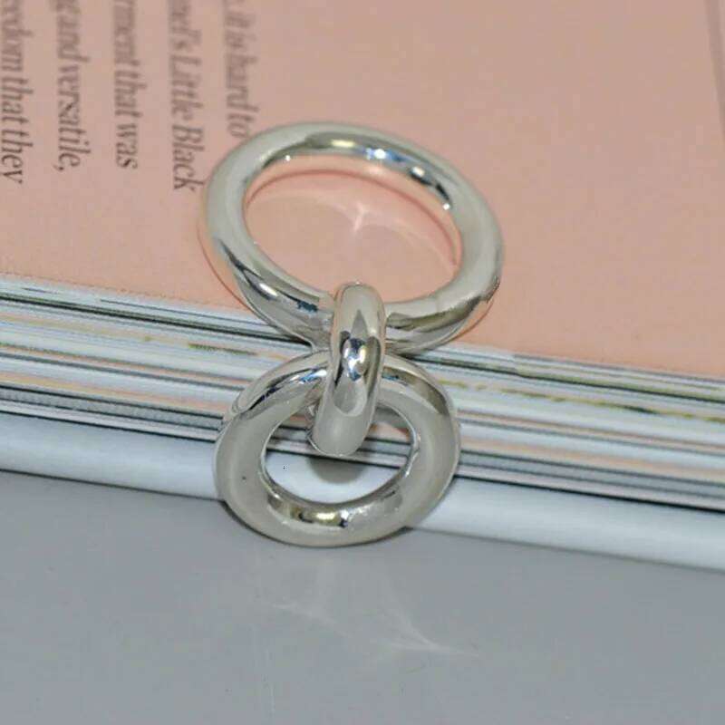 Foxanry Silver Color Engagement Rings for Women Couples New Fashion Creative Circle Pendant Birthday Party Jewelry Gifts H260312