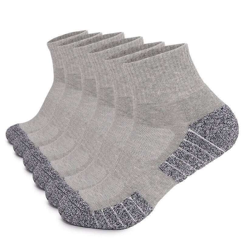 6 pairs Outdoor Thickened towel bottomed hiking Sweat-absorbing short tube sports running socks Men Socks Z260312