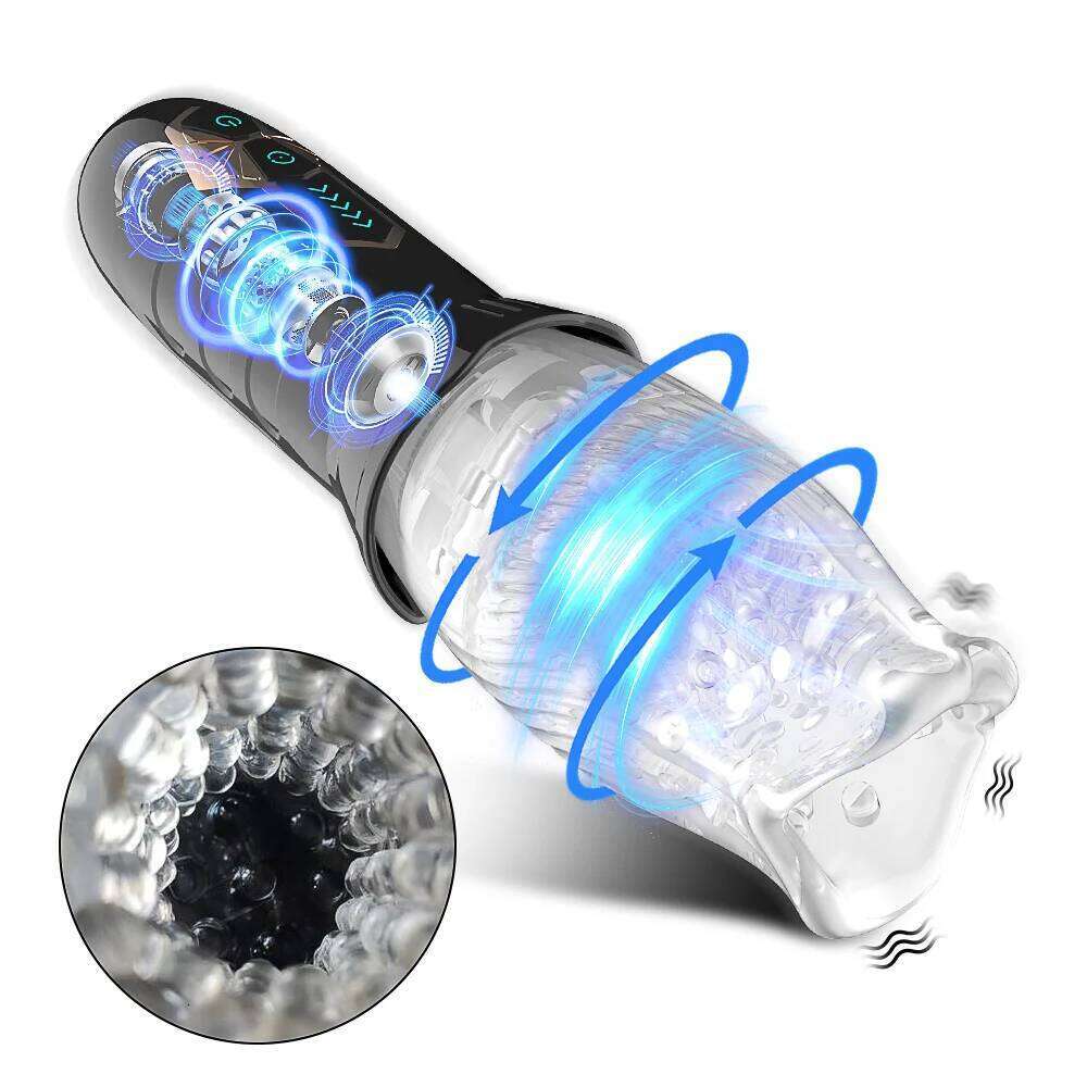 Automatic Rotating Vibrating Male Masturbator Penis Massage Vibrator Real Oral Sex Glans Delay Trainer Masturbation Toys for Men Z260311