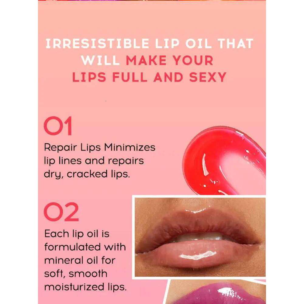MLSMILE 6 Colors Fruit Flavor Moisturizing Mirror Oil Makeup Long-lasting Hydrating Lip Gloss New W260311
