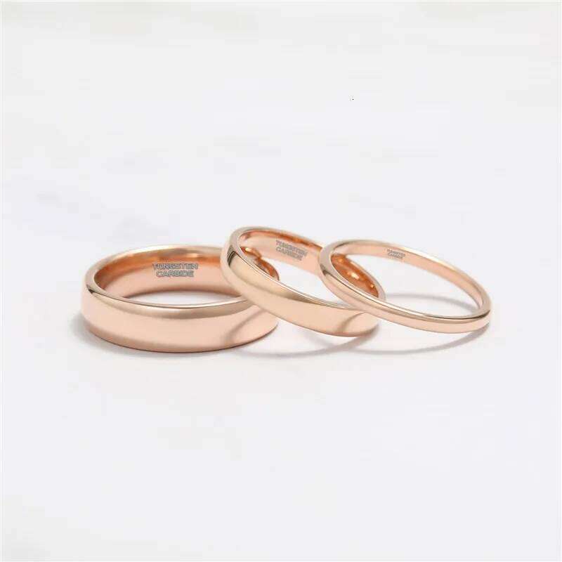 Tigrade 2/4/6mm 18K Rose Gold Plated Tungsten Carbide Wedding Ring For Women Solid r's Engagement Rings Anel Fashion Jewelry H260312