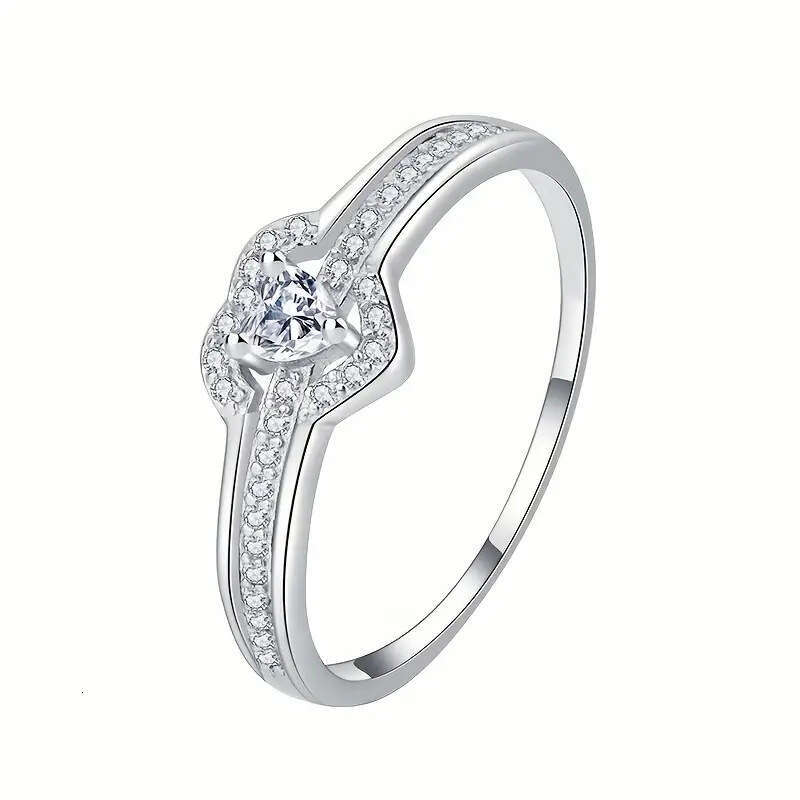 Fashion Ring Designer Rings for Women Double Heart Diamond Inlaid with Zircon Sweet Exquisite Wedding Ring