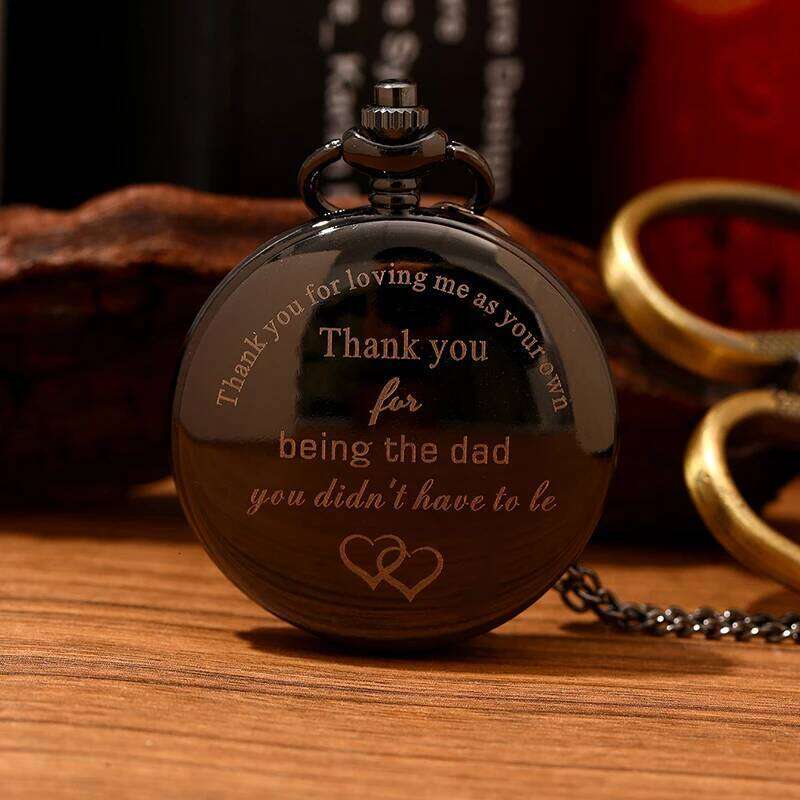 DAD Design Birthday Gift Quartz Watch For Men Vintage Pendant Fob Chain Pocket Clock