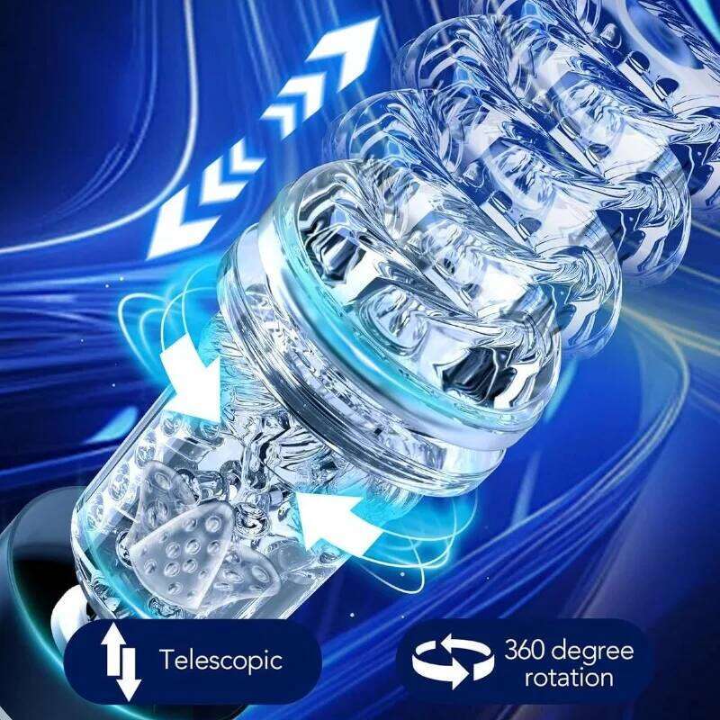 Automatic Male Masturbator Sex Toys for Men with 10 Frequency Squeezing Vibration Thrusting Rotating Hands Free Penis Pump Z260312