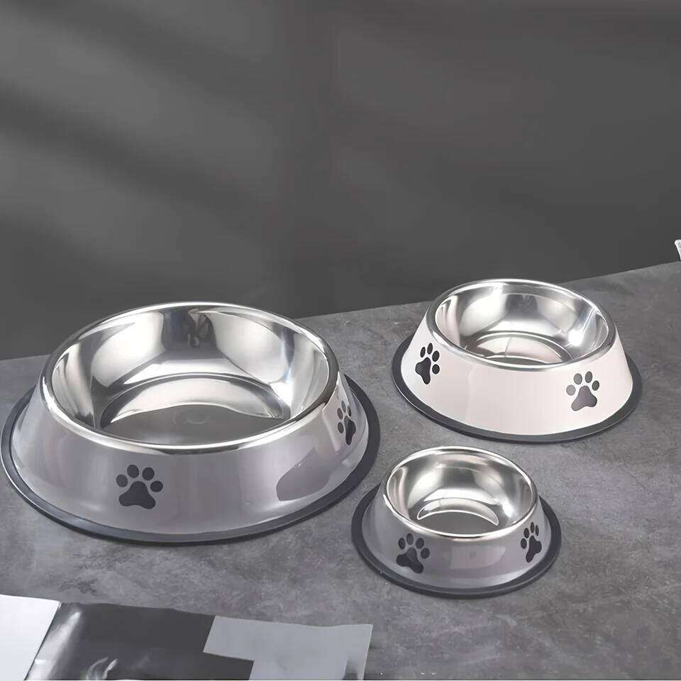 Stainless Steel Cat Dog Multi-Specification Anti-fall Food Bowl Feeding Pet Supplies 16 To 22 Cm 26Y0312