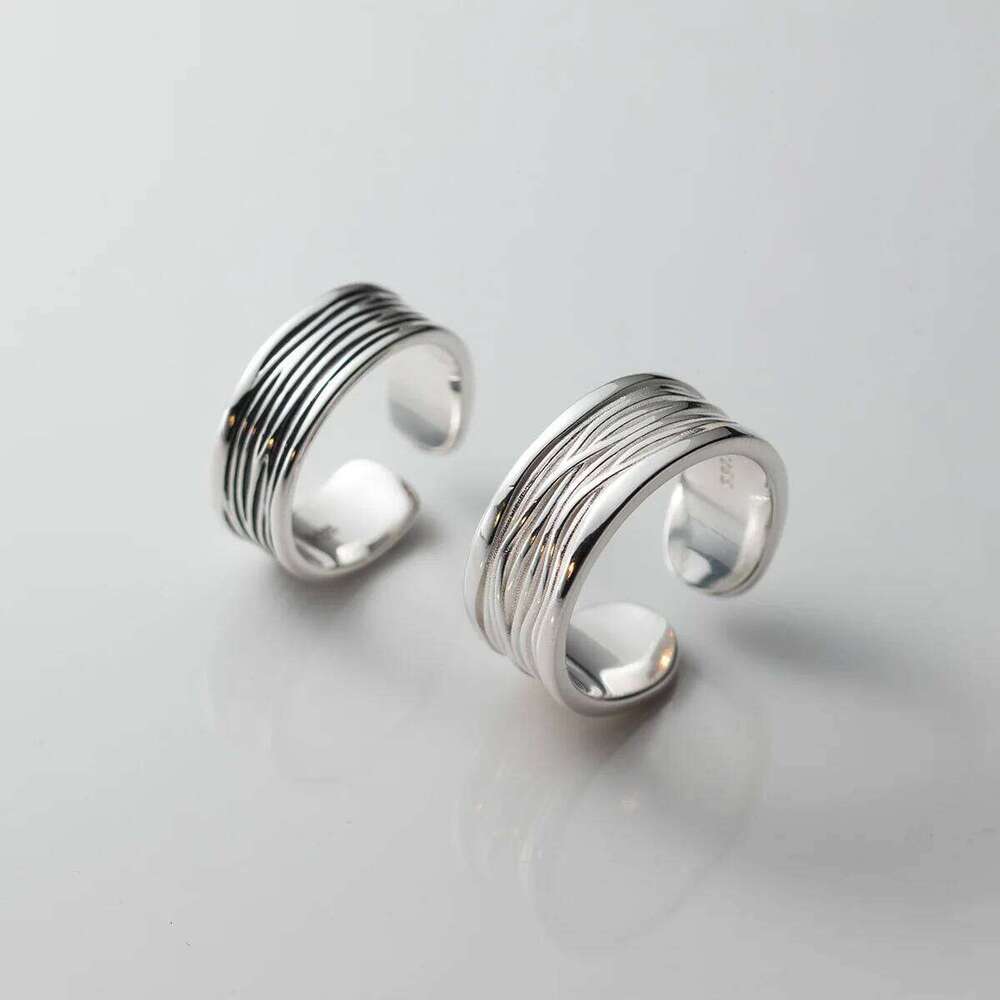 925 Sterling Silver irregular Line Rings For Women Dating Ring Wedding Elegant Designer Jewelry Ladies Accessories H260312