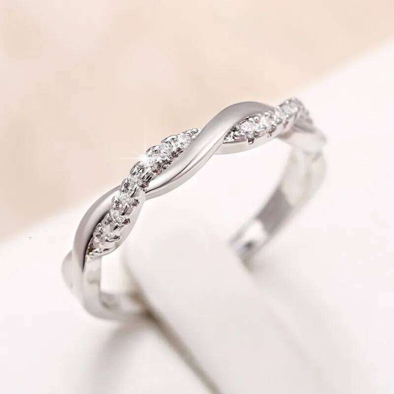 Huitan Dainty Thin for Women with Dazzling Cubic Zirconia Fashion Versatile Girls Rings Minimalist Gift Statement Jewelry H260312