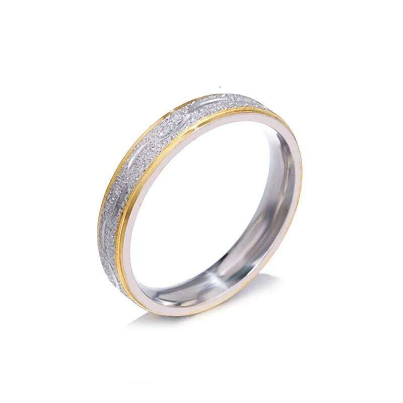 4mm Couple Lover Engagement Rings Women Men Stainless Steel Ring with Zircon Korean Style Jewelry for Wedding WC033 W260311