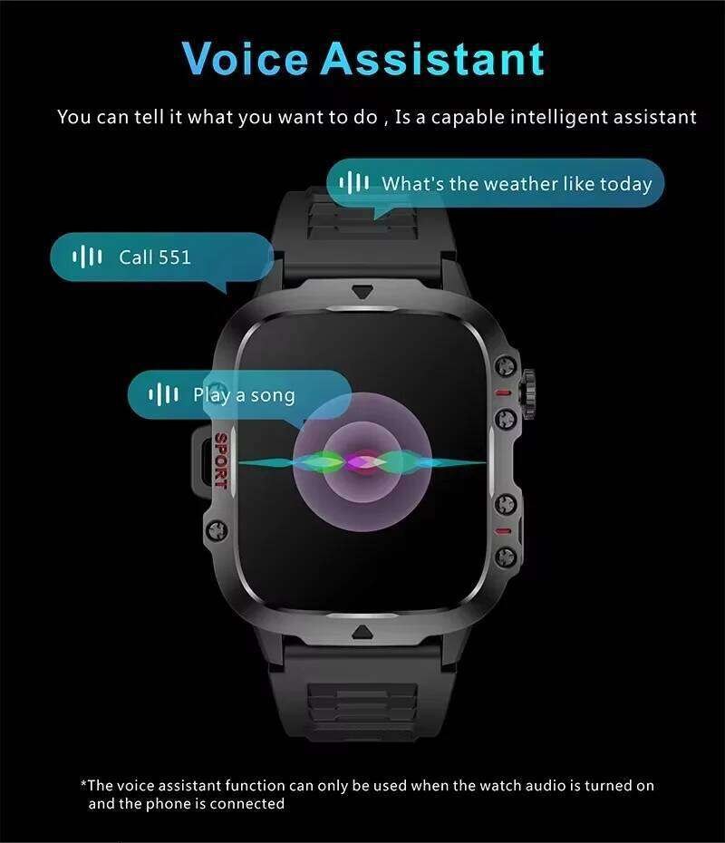 LAXASFIT Outdoor Sports Smart Watch Bluetooth Calling Fitness Tracking LED Flashlight Sleep Monitoring 2025 New Men's smartwatch