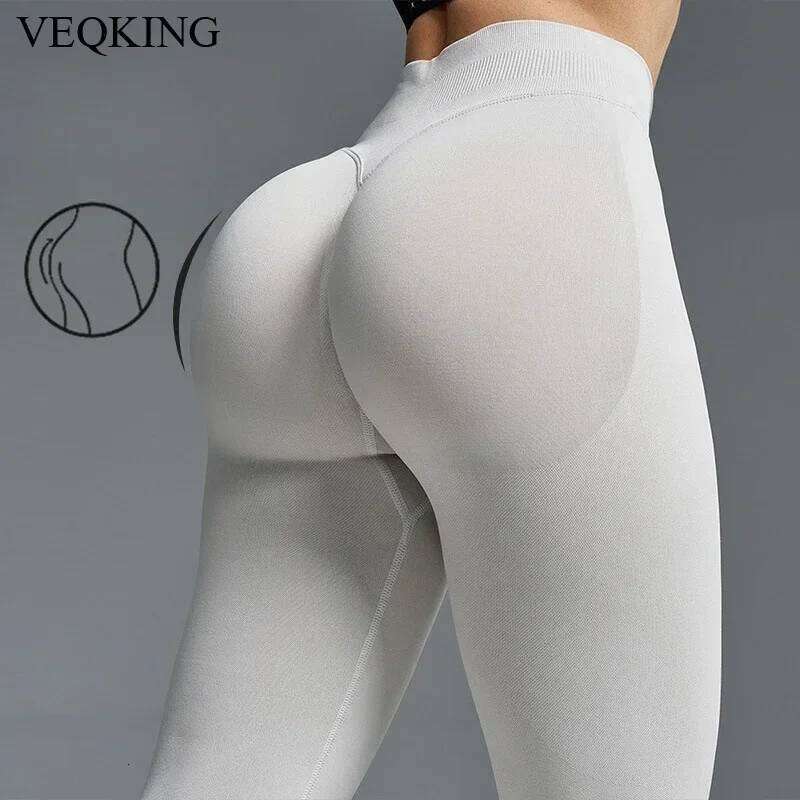 VEQKING Scrunch Butt Women Yoga Seamless Sports Leggings Low Waist Gym Fitness Tights Quick Drying Fall Warm Workout Pants 26H0311