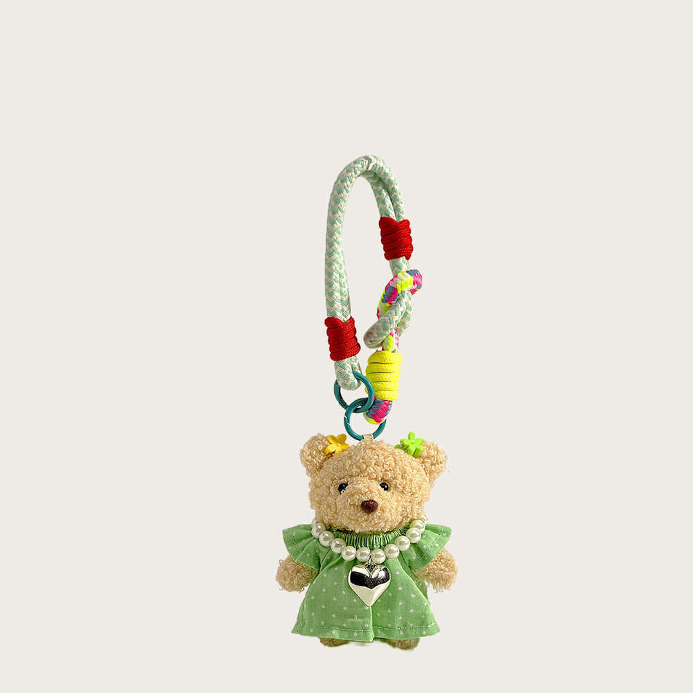 Dopamine Pink Bear Plush Cute Girl Small Doll Pendant Bag Hanging Ornament Best Friend Gift