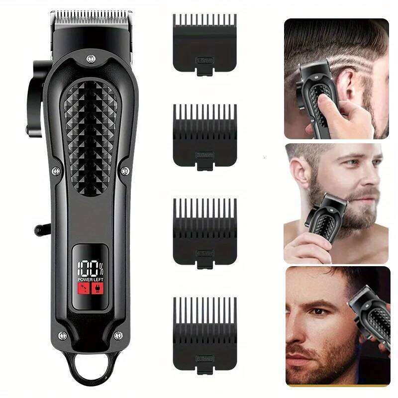 Professional men's hair with LED display, rechargeable lithium battery USB charging wireless trimmer suitable for trimmi C260312