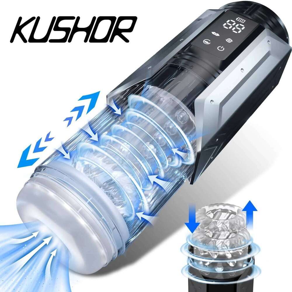 LCD 3in1 Automatic Male Mastubator Blowjob Masturbation Cup with 7 Sucking& Thrusting& Rotating Modes Pocket Pussy Man Sex Toys Z260312