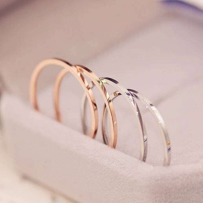 YUN RUO Fashion Brand Rose Gold Silver Color Super Thin Ring for Woman Man Lady Wedding 316 L Stainless Steel Jewelry Never Fade H260312